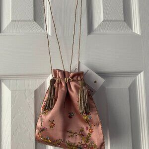 Megan Park Bag  Rose Color NWT 100% Silk Antique Never Used